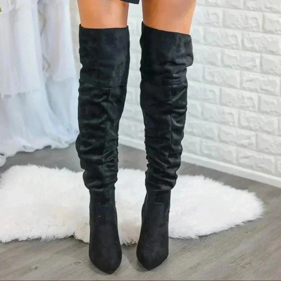 Knee high thigh high boots black - Picture 1 of 8
